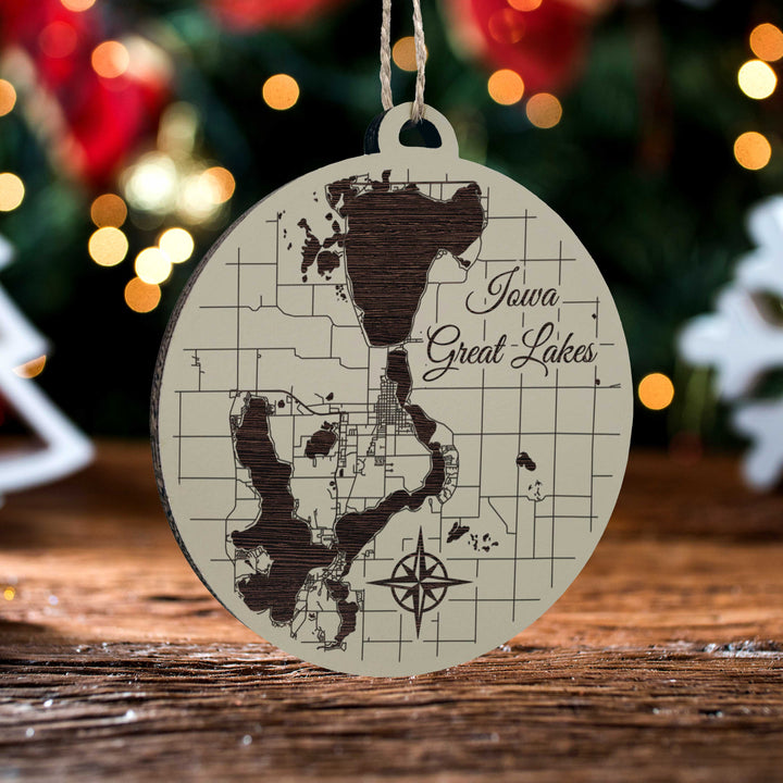 FP0690 - Iowa Great Lakes Engraved Ornament (Standard)