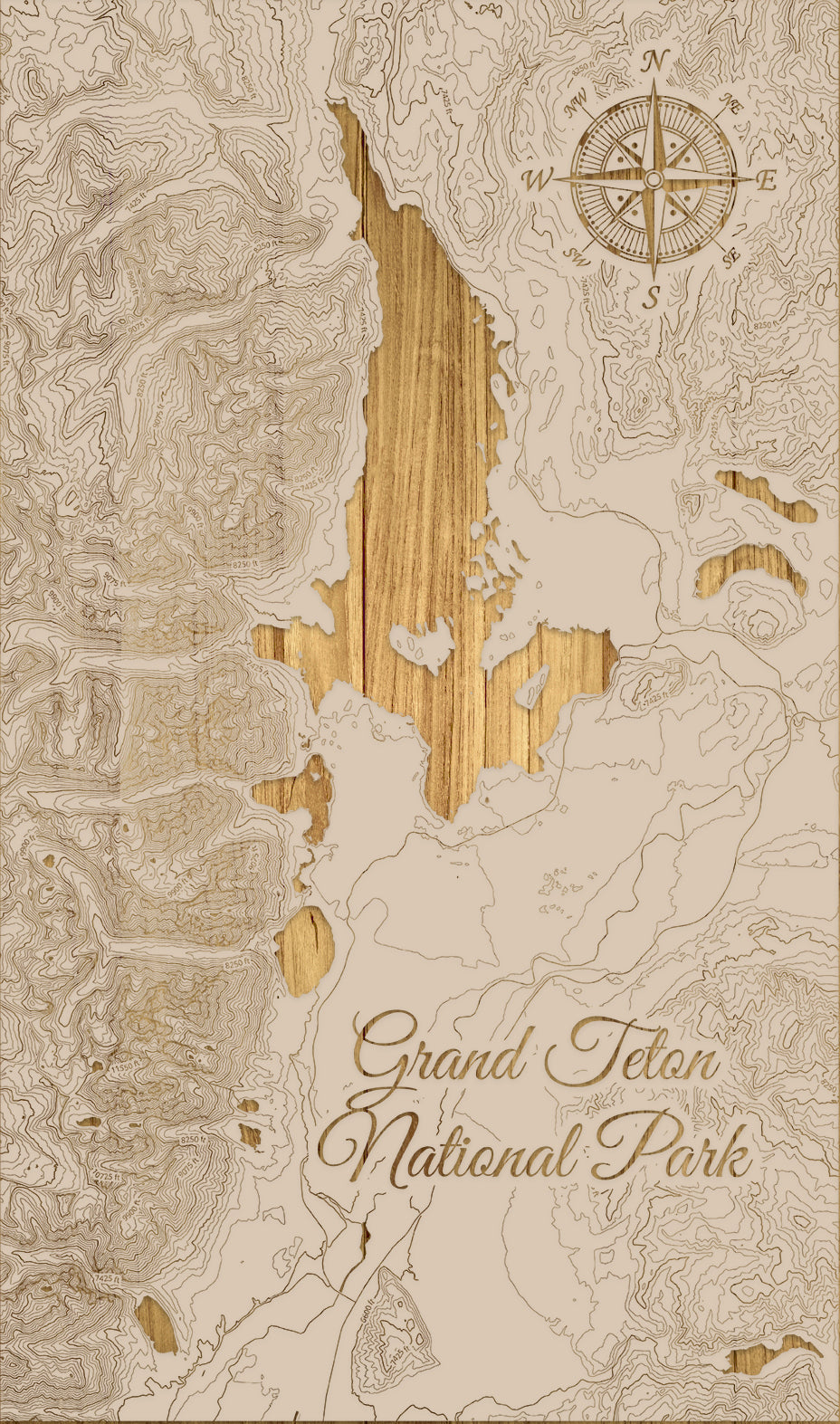 FP0614 - Grand Teton Na'l Park Engraved Map (Bronze)