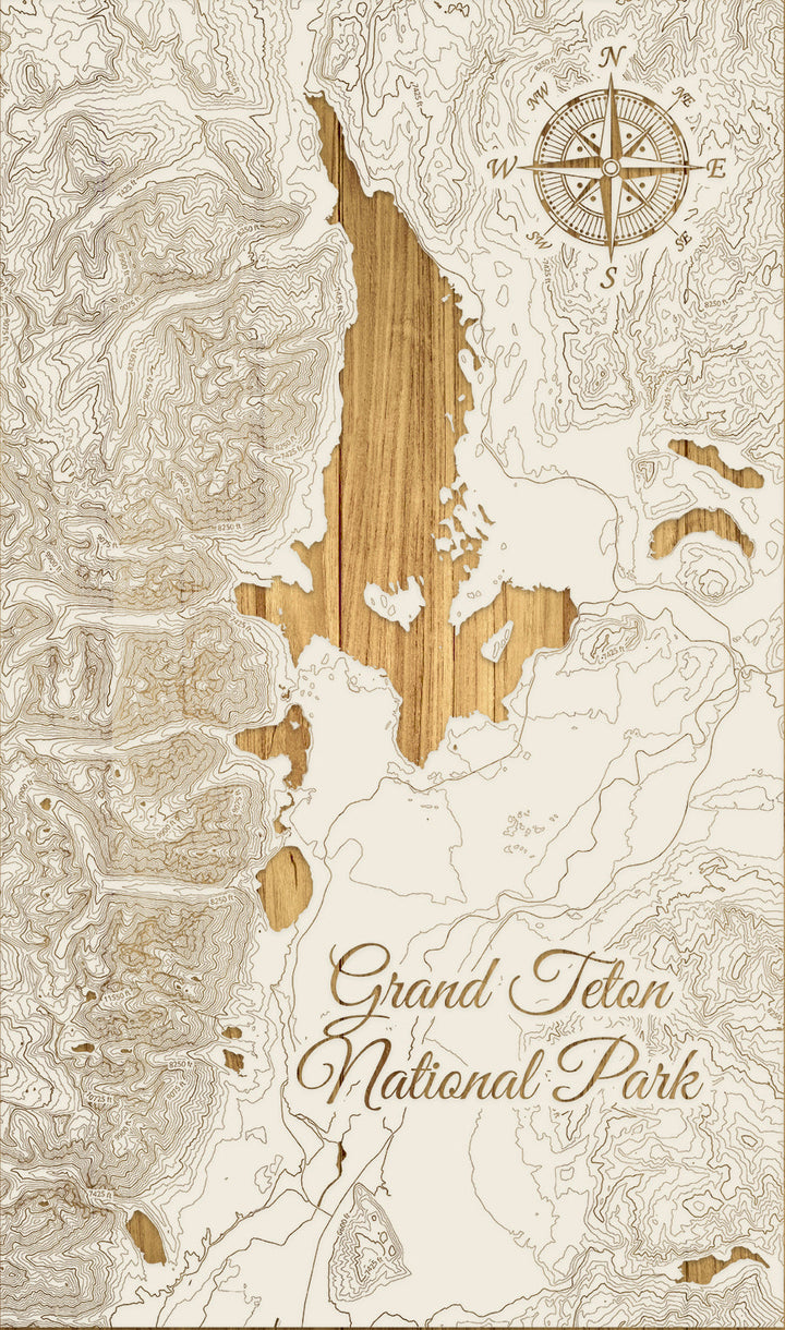 FP0614 - Grand Teton Na'l Park Engraved Map (Bronze)