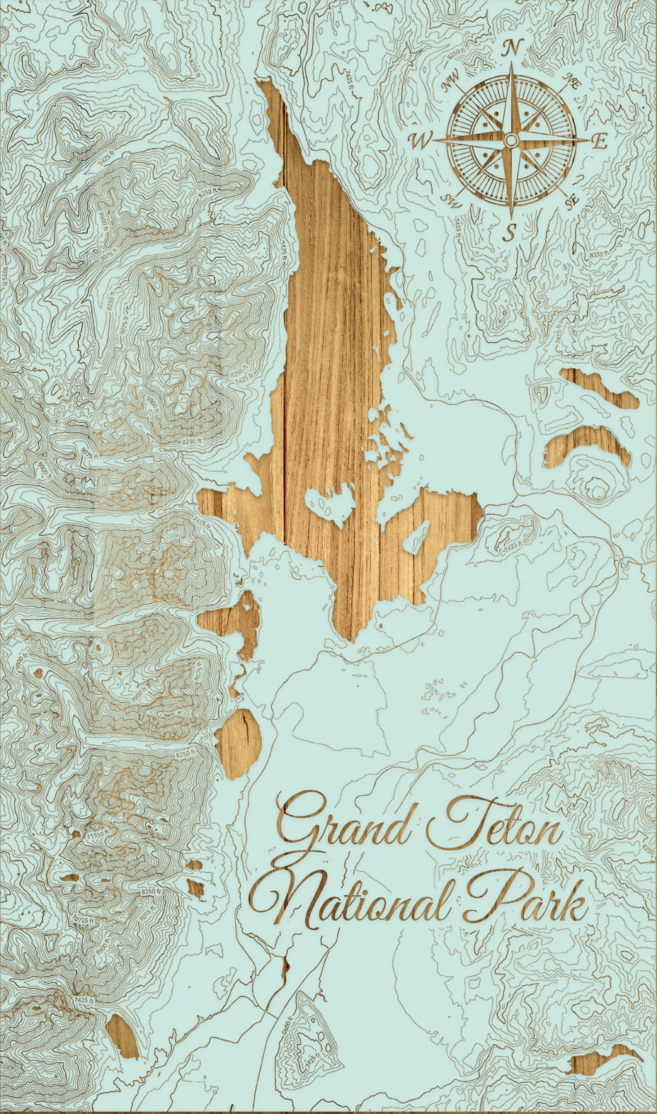 FP0614 - Grand Teton Na'l Park Engraved Map (Bronze)