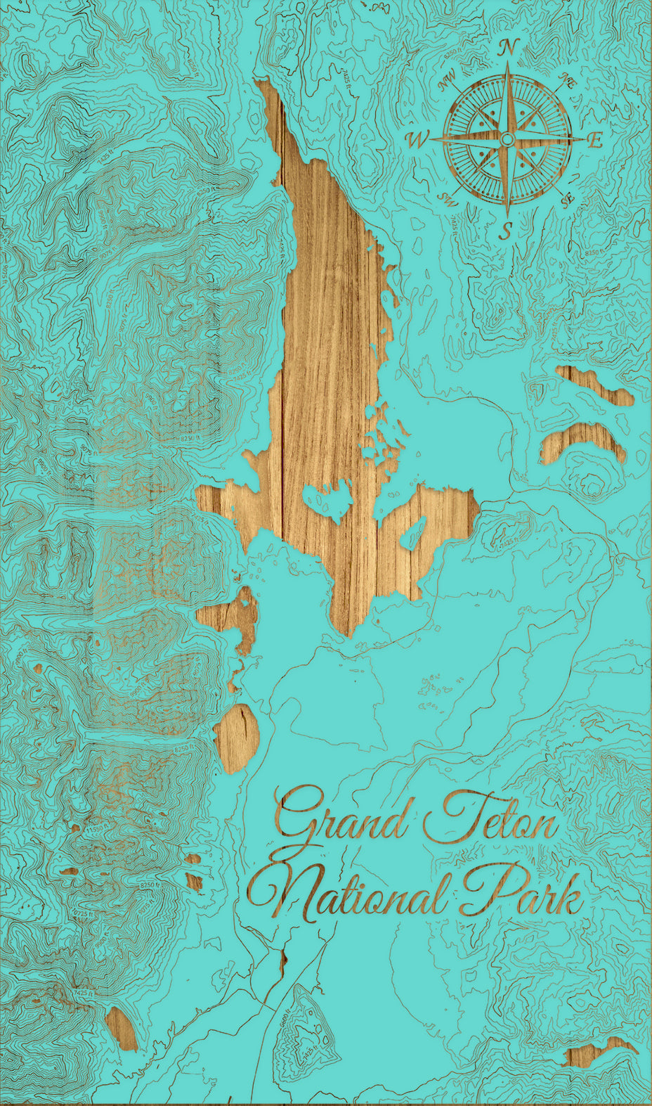 FP0614 - Grand Teton Na'l Park Engraved Map (Bronze)