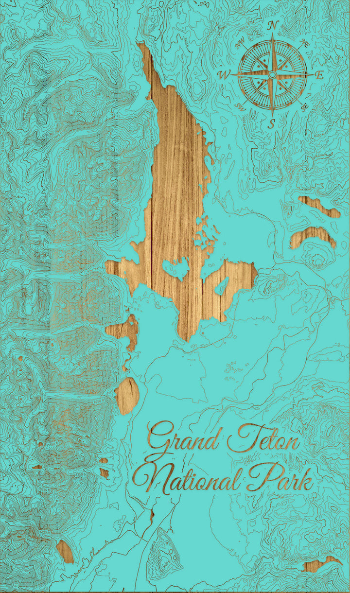 FP0614 - Grand Teton Na'l Park Engraved Map (Bronze)