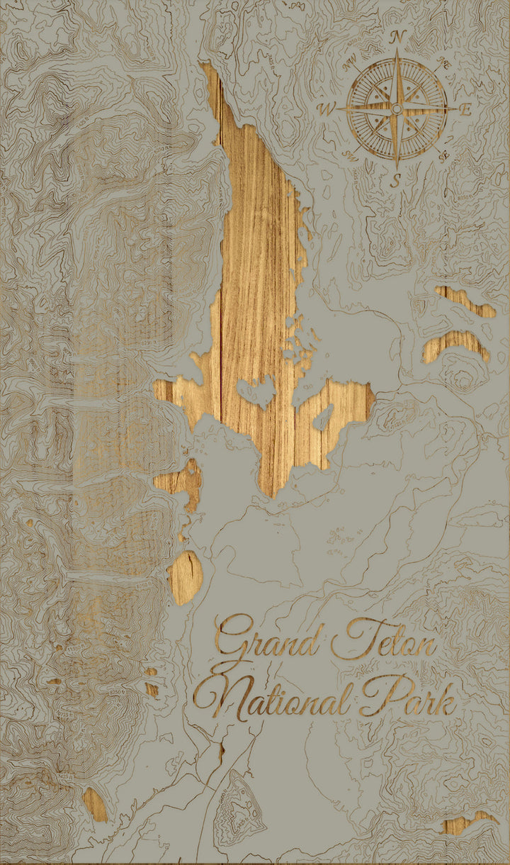 FP0614 - Grand Teton Na'l Park Engraved Map (Bronze)