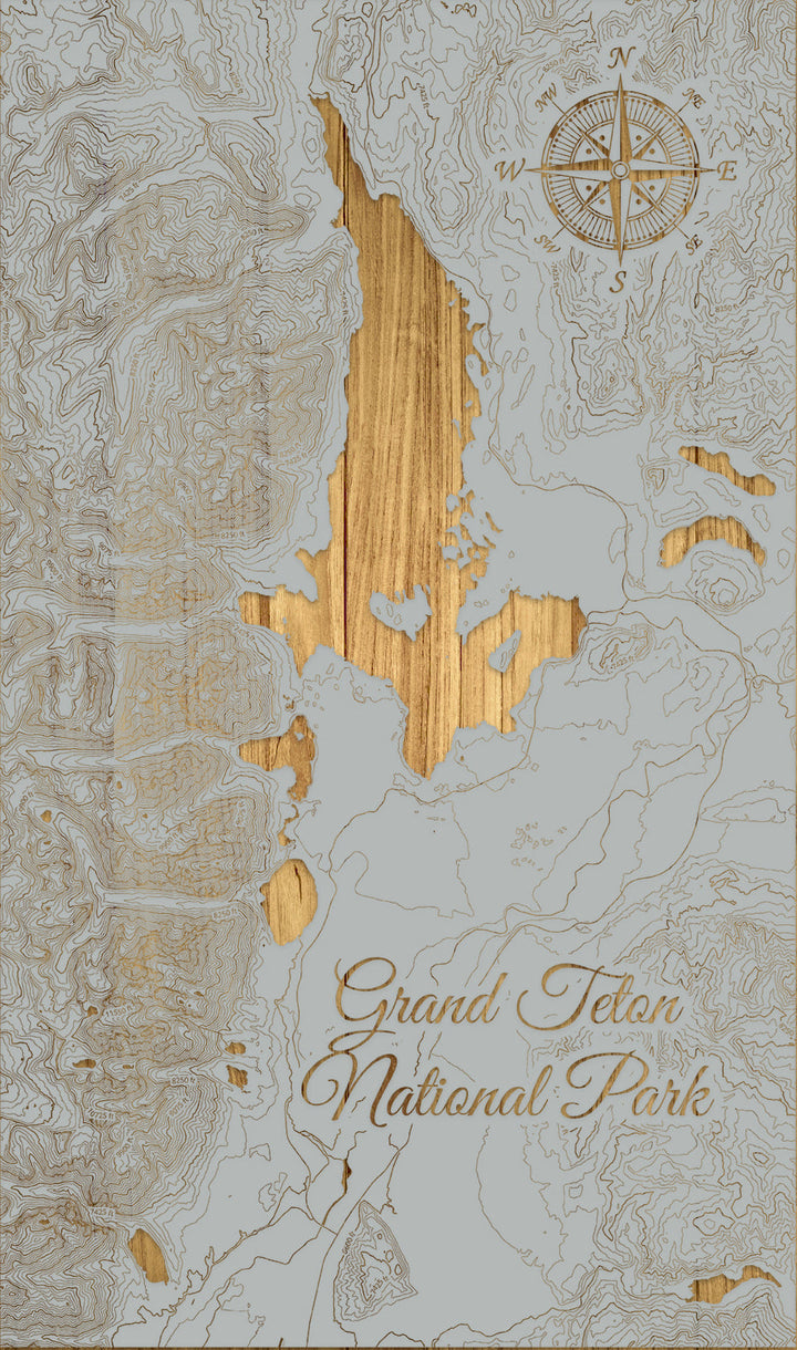 FP0614 - Grand Teton Na'l Park Engraved Map (Bronze)