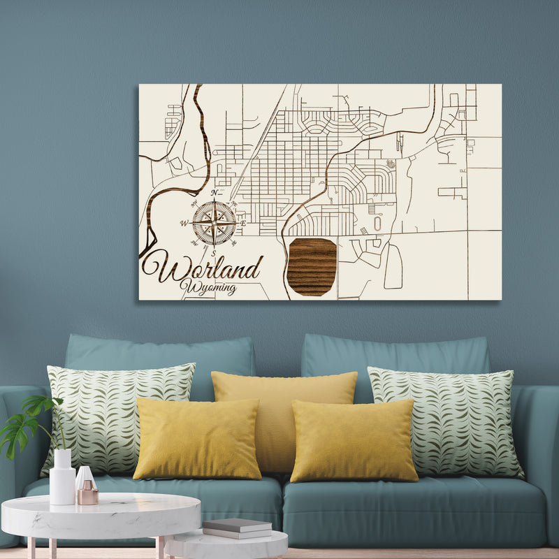 Worland, Wyoming Street Map Fire & Pine