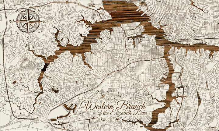 FP0528 - Western Branch, VA Engraved Map (Standard)