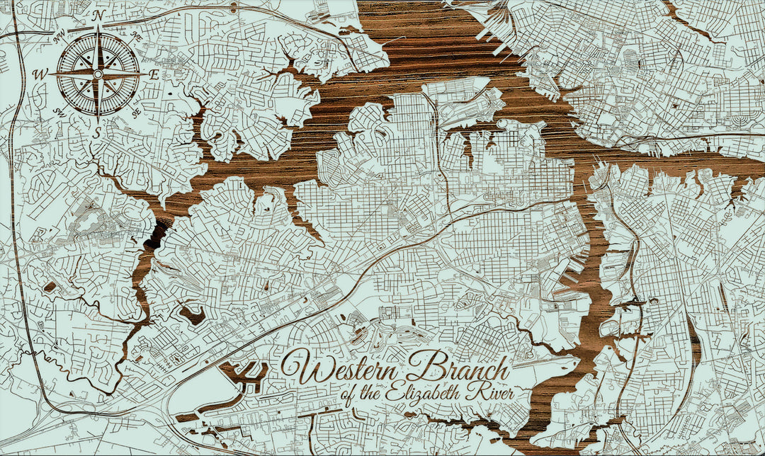 FP0528 - Western Branch, VA Engraved Map (Standard)