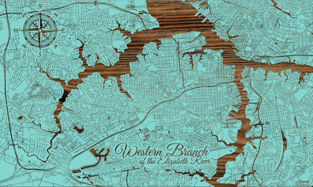 FP0528 - Western Branch, VA Engraved Map (Standard)