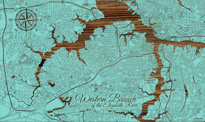 FP0528 - Western Branch, VA Engraved Map (Standard)