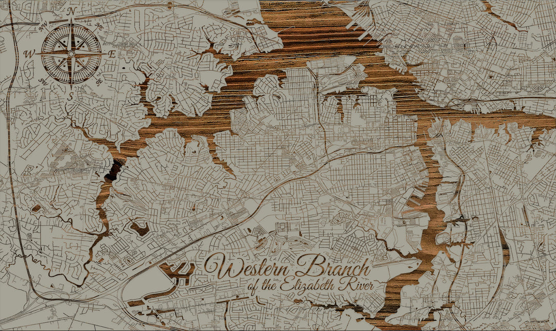 FP0528 - Western Branch, VA Engraved Map (Standard)