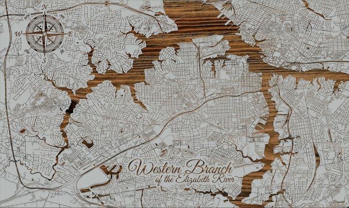 FP0528 - Western Branch, VA Engraved Map (Standard)