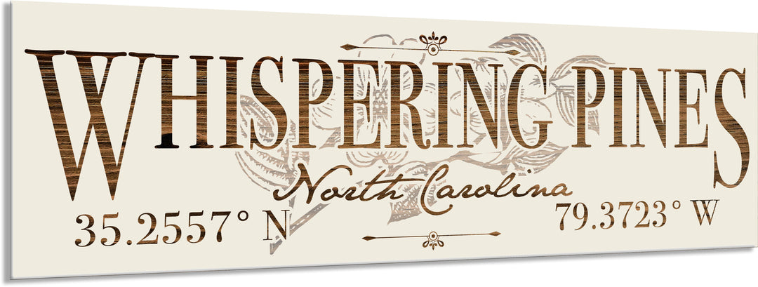 FP1371 - Whispering Pines, Dogwood NC Engraved Stick (Standard)