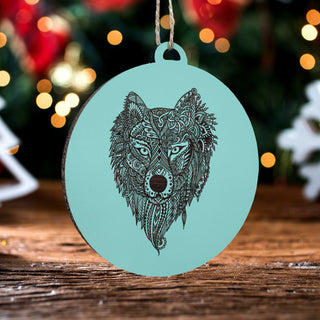 Geometric Wolf Ornament