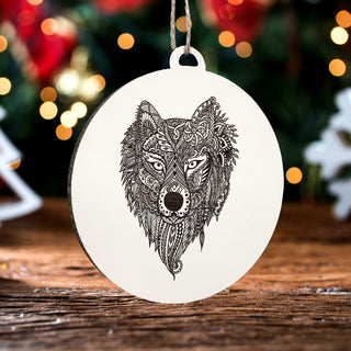 Geometric Wolf Ornament