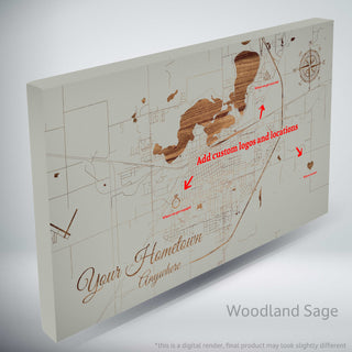 Custom Engraved Wood Map