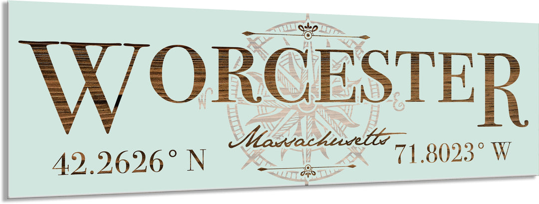 FP1039 - Worcester, MA Stick w/ Compass Engraved Stick (Standard)