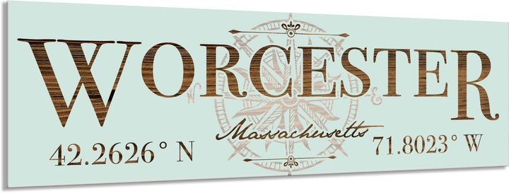 FP1039 - Worcester, MA Stick w/ Compass Engraved Stick (Standard)