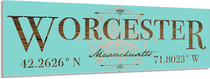 FP1039 - Worcester, MA Stick w/ Compass Engraved Stick (Standard)