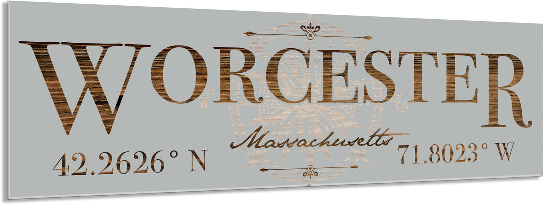 FP1039 - Worcester, MA Stick w/ Compass Engraved Stick (Standard)