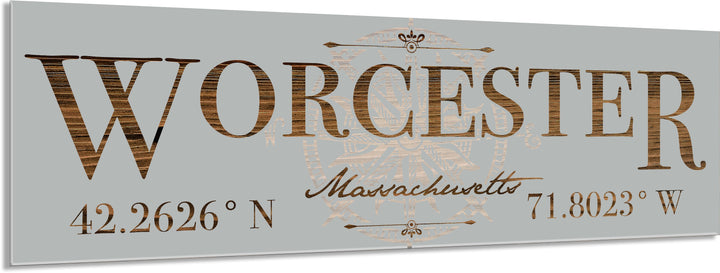 FP1039 - Worcester, MA Stick w/ Compass Engraved Stick (Standard)