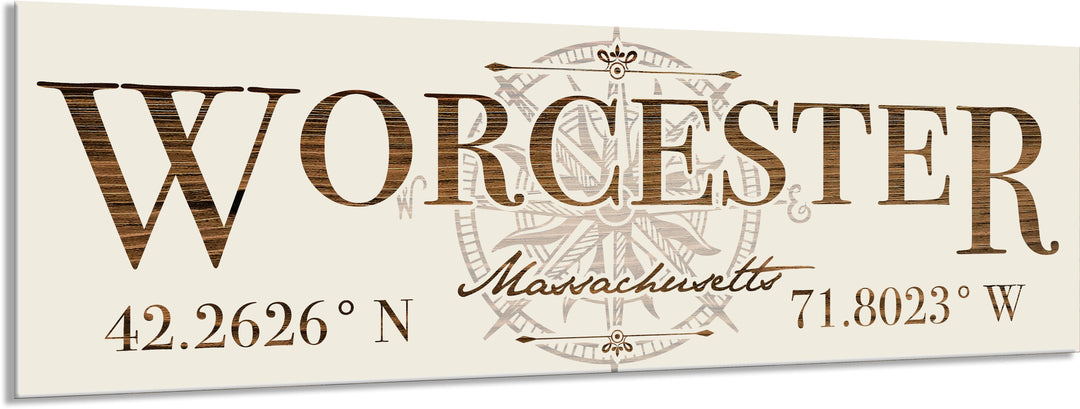 FP1039 - Worcester, MA Stick w/ Compass Engraved Stick (Standard)