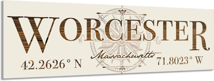 FP1039 - Worcester, MA Stick w/ Compass Engraved Stick (Standard)