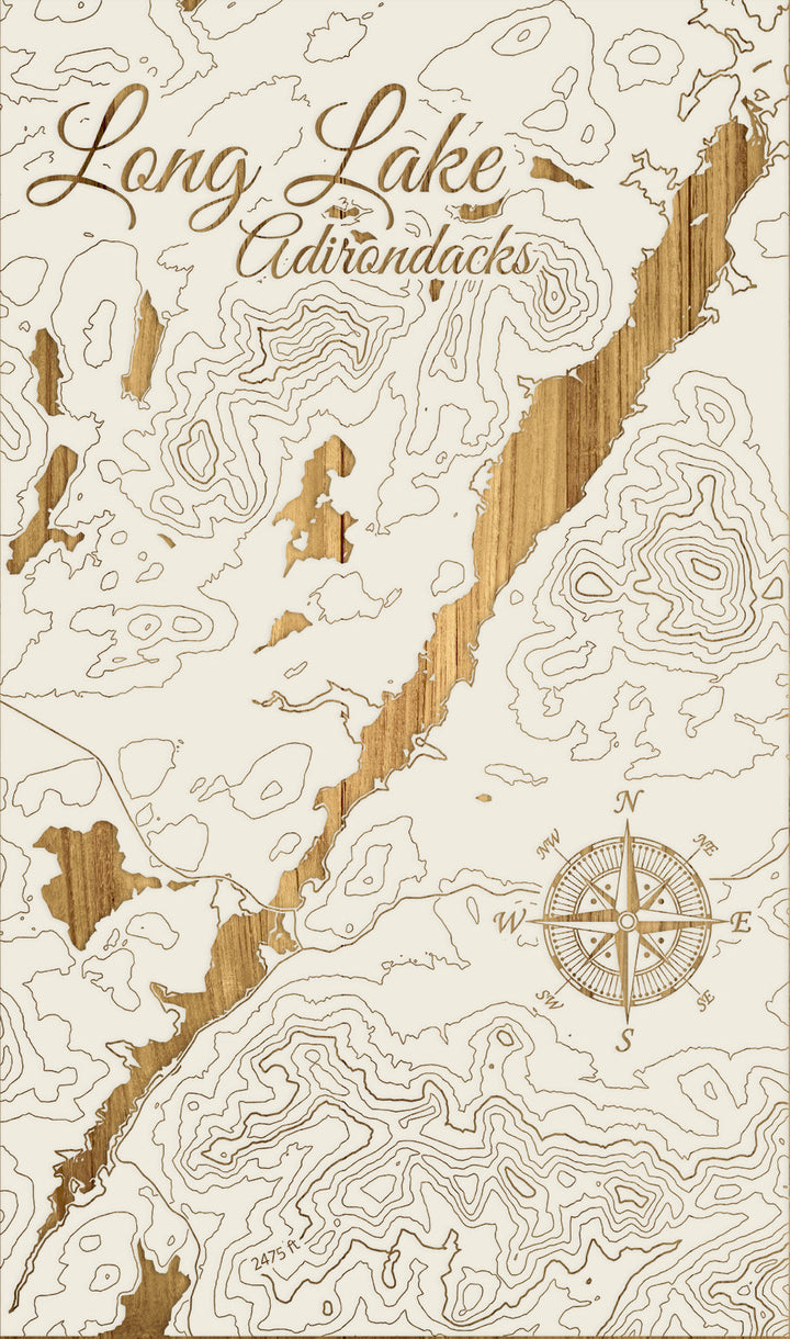 FP1112 - Long Lake Engraved Map (Silver)