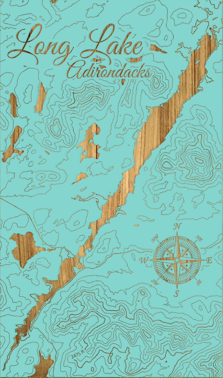 FP1112 - Long Lake Engraved Map (Silver)