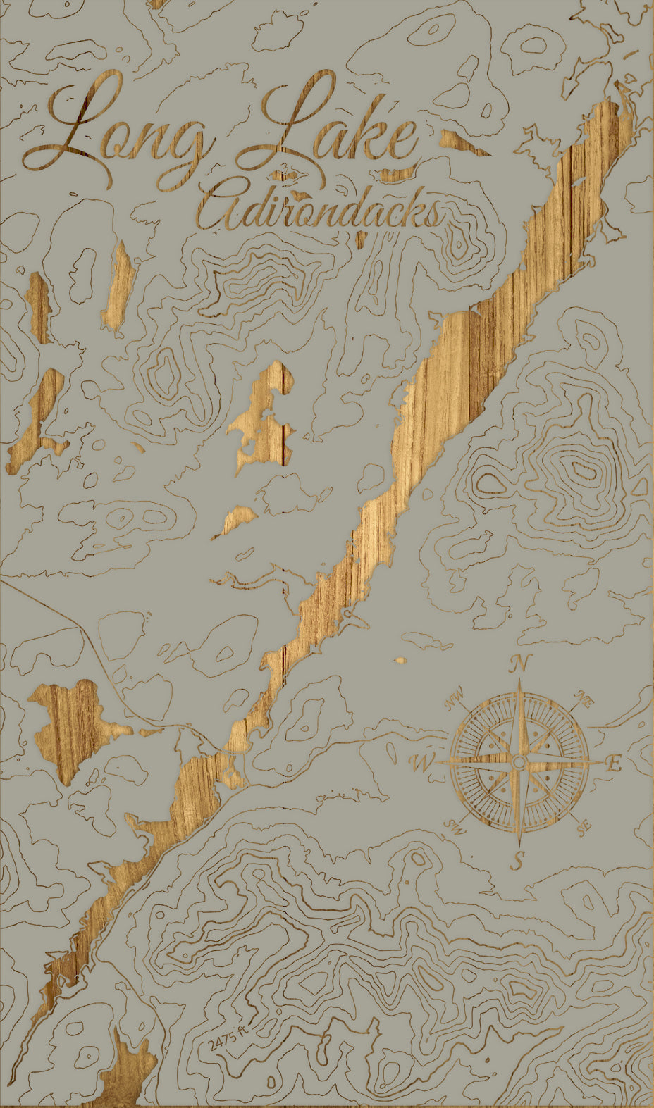 FP1112 - Long Lake Engraved Map (Silver)