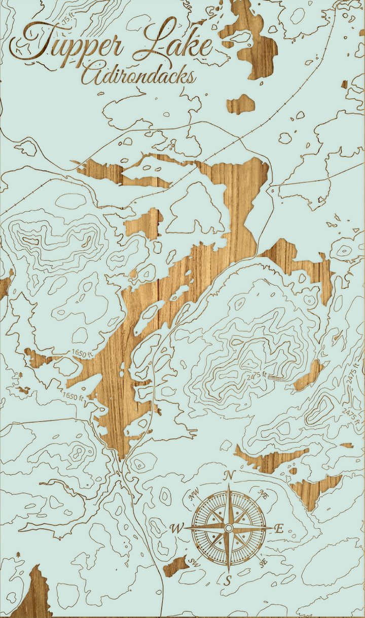 FP1112 - Tupper Lake Engraved Map (Silver)
