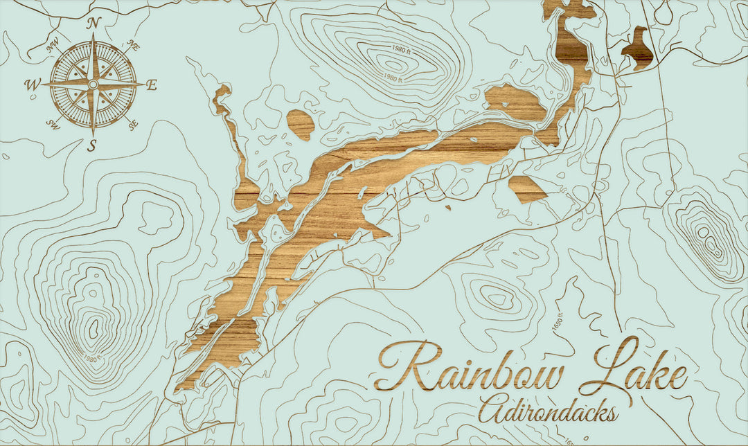 FP1112 - Rainbow Lake Engraved Map (Silver)