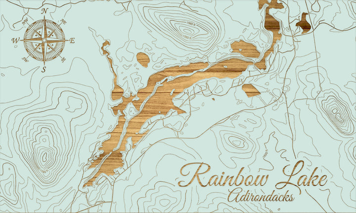 FP1112 - Rainbow Lake Engraved Map (Silver)