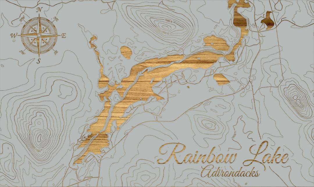 FP1112 - Rainbow Lake Engraved Map (Silver)