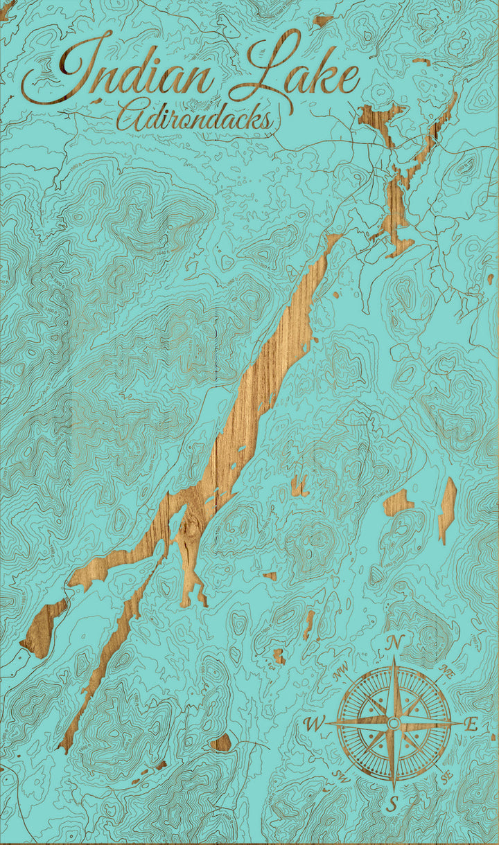 FP1112 - Indian Lake Engraved Map (Silver)
