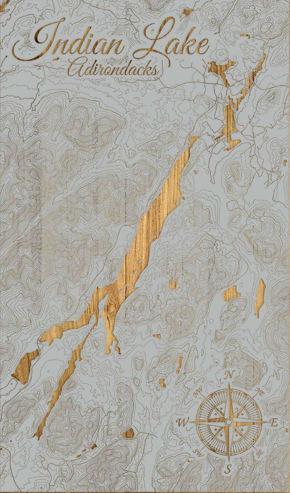 FP1112 - Indian Lake Engraved Map (Silver)