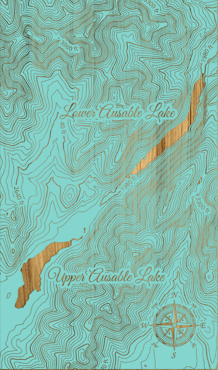 FP1112 - Ausable Lakes Engraved Map (Silver)
