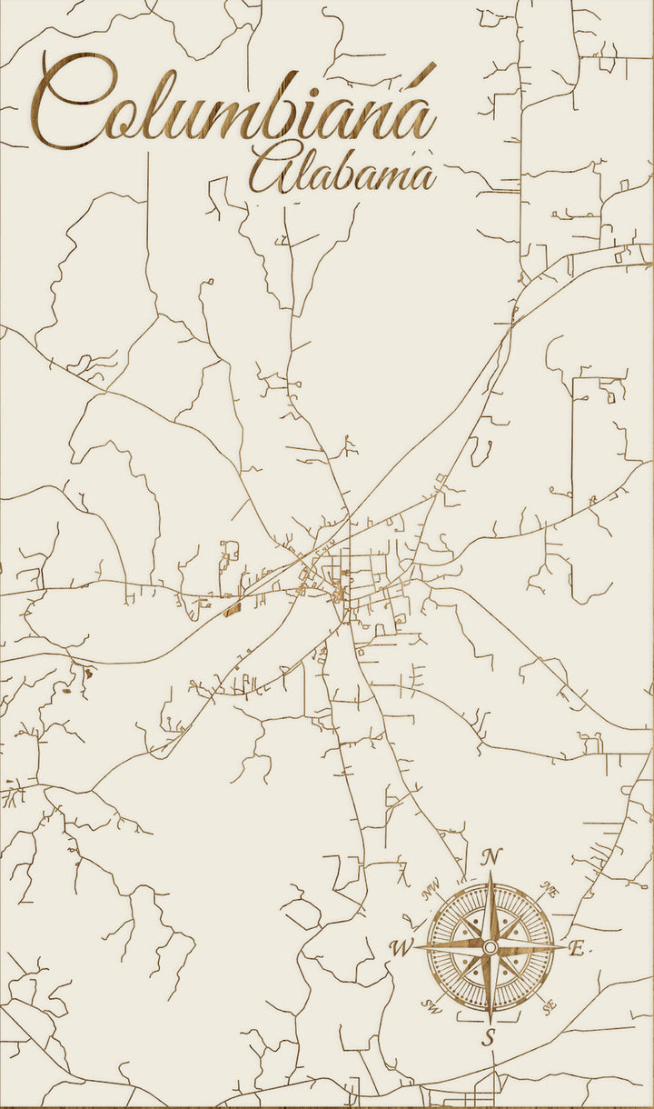FP1533 - Columbiana, AL Engraved Map (Standard)