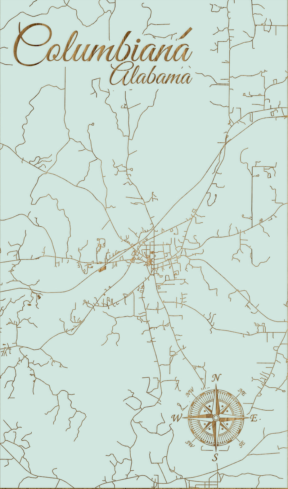 FP1533 - Columbiana, AL Engraved Map (Standard)