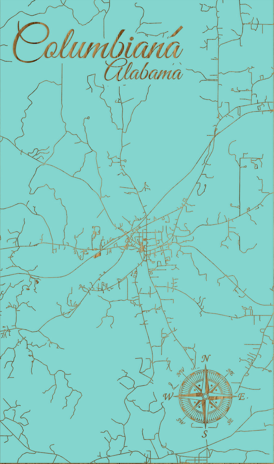 FP1533 - Columbiana, AL Engraved Map (Standard)