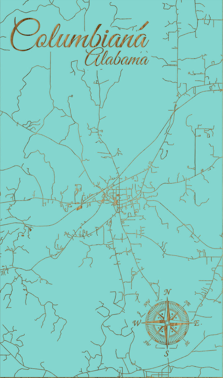 FP1533 - Columbiana, AL Engraved Map (Standard)