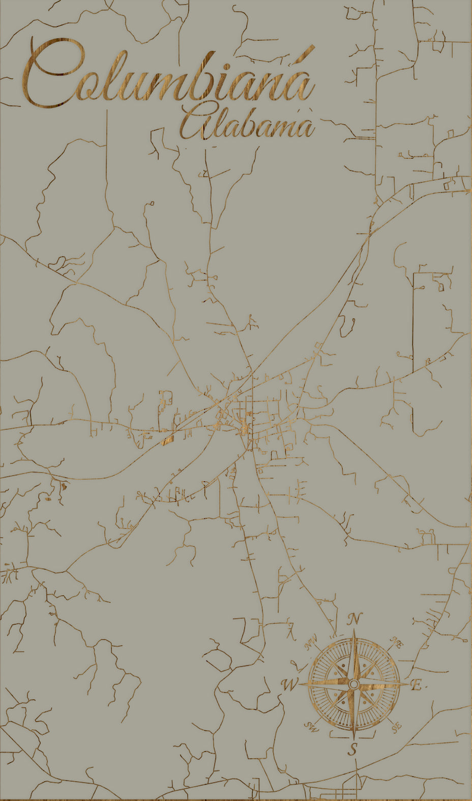 FP1533 - Columbiana, AL Engraved Map (Standard)