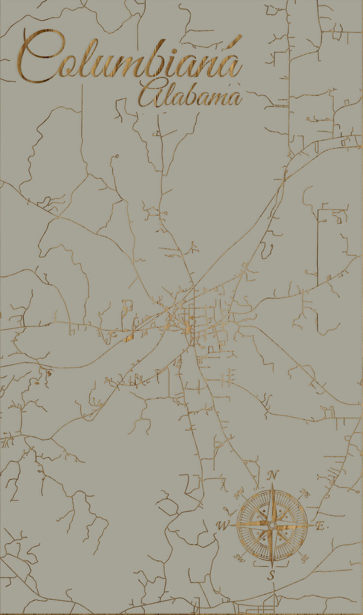 FP1533 - Columbiana, AL Engraved Map (Standard)