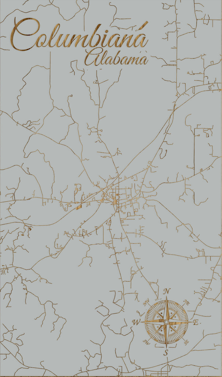 FP1533 - Columbiana, AL Engraved Map (Standard)