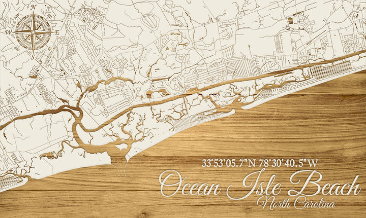FP1449 - Ocean Isle Beach,NC Engraved Map (Standard)