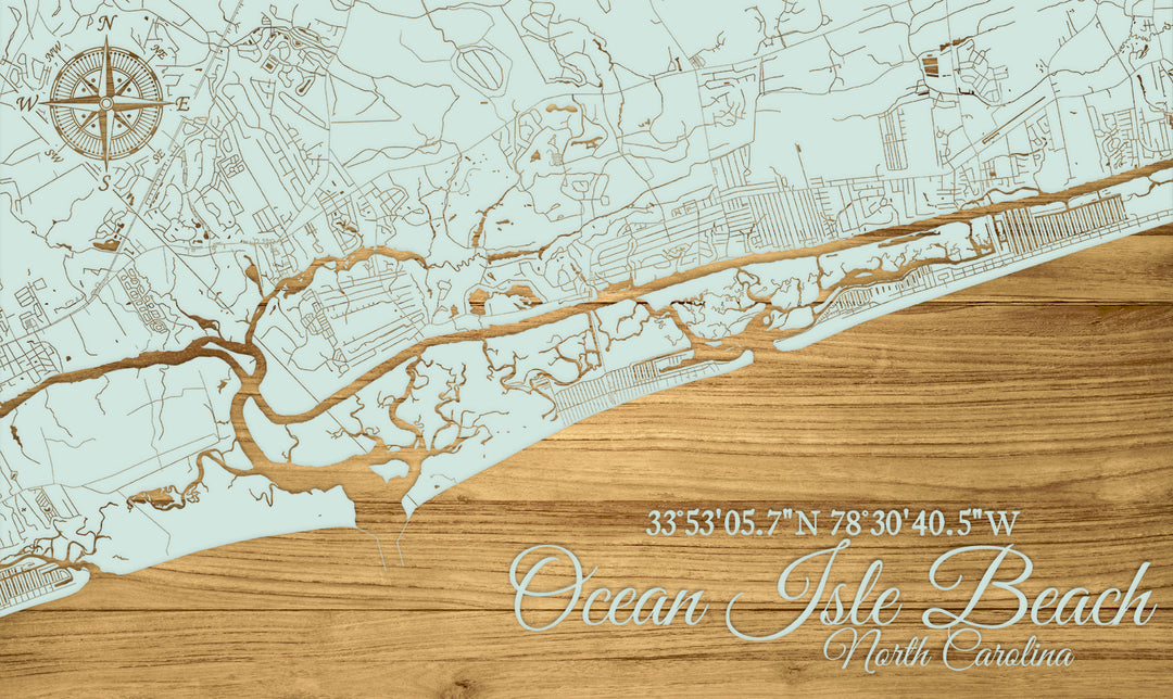 FP1449 - Ocean Isle Beach,NC Engraved Map (Standard)