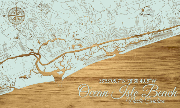 FP1449 - Ocean Isle Beach,NC Engraved Map (Standard)