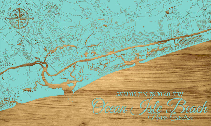 FP1449 - Ocean Isle Beach,NC Engraved Map (Standard)