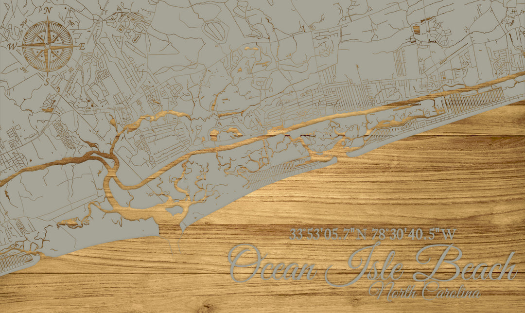 FP1449 - Ocean Isle Beach,NC Engraved Map (Standard)