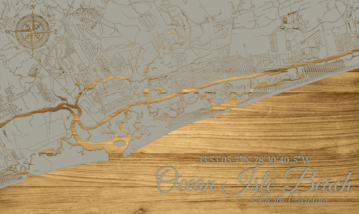 FP1449 - Ocean Isle Beach,NC Engraved Map (Standard)