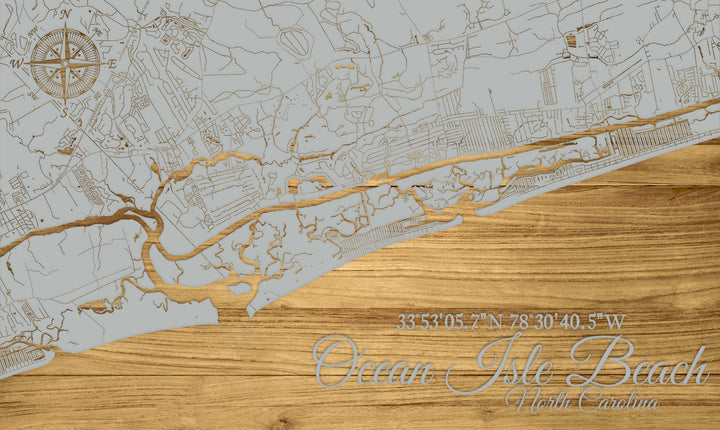 FP1449 - Ocean Isle Beach,NC Engraved Map (Standard)